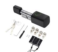 Allayu Mejora la seguridad de tu hogar con la cerradura inteligente 2 en 1. Instalación sencilla y confiable. Cilindro de cerradura inteligente 2 en 1 con contraseña y huella dactilar, Negro