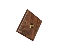 Allayu Placa de Interruptor de iluminación para Madera práctica para decoración del hogar con Interruptor Palanca latón, Estilo Retro, para cafetería, Restaurante, , Palanca única , 86 x 86 mm