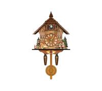 Allayu Reloj de Pared Antiguo con Alarma oscilante, Reloj clásico Atemporal Tradicional de la Selva Negra, Reloj de Cuco de para Madera, CL010