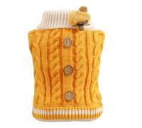 Allayu Ropa para Perros pequeños, se Mantiene Elegante y Abrigada en climas fríos, Varios tamaños Disponibles, Ropa cálida Tejida para Perros de Invierno, Amarillo, SG