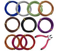 Allazone 10 Color Alambre de Aluminio para Manualidades 1.5mm Colorido Alambre Manualidades de Aluminio, Alambres de Metal para Manualidades con Alicates para Suministros de Joyería y Artesanía