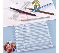 Allazone 10 Piezas Gancho de Ganchillo Molde de rienda de Cristal Herramienta de suéteres de Tejer Agujas de Tejer Moldes de epoxi de Cristal Moldes de Gancho de Ganchillo