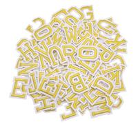 Allazone 104 Pz Parches de Bordado de Letra de La A a La Z Parches Termoadhesivas para Bricolaje, Ropa, Tela, Zapatos, Bolsas, Amarillo