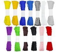 Allazone 13 Color 130M Adornos de Costura Cinta Ondulada en Forma Cinta de Tela Decorativa Ondulada 5MM para Coser Ropa, Accesorios de Bricolaje, Envoltura de Regalos