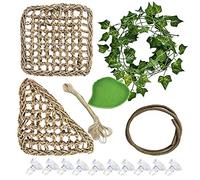 Allazone 15 PCS Vides de Reptiles, Dragon Barbudo Tela Hamaca, Rama de Escalada de ReptilesPlantas Reptiles Decoración Hábitat para Camaleón, lagartos, Gecko, Serpientes
