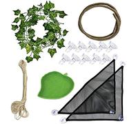 Allazone 15 PCS Vides de Reptiles, Dragon Barbudo Tela Hamaca, Rama de Escalada de ReptilesPlantas Reptiles Decoración Hábitat para Camaleón, lagartos, Gecko, Serpientes