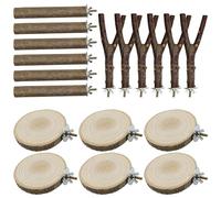 Allazone 18 Pz Perchas para Pájaros, Perca de Pájaro de Madera Natural, Juguetes para Periquitos, Accesorio para Jaulas de Pájaros para Cacatúas Agapornis