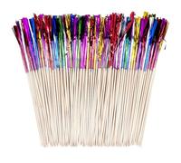 Allazone 200 PCS Fuegos Artificiales Palillos de Cóctel Brochetas de Bambú, 23CM Multicolor Fuegos Artificiales Decoraciones para Tarta para Decoración de Pasteles, Artículos para Fiestas