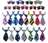 Allazone 24pcs Corbatas de Perro Corbatas Ajustables Mascota Corbata para el Cuello pequeño Mediano Cachorro Gato Gatito Fiesta Festival Regalo de cumpleaños San
