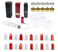 Allazone 26 Pz Labial Molde de Silicona, 10 Pz Moldes de Silicona para Lápiz Labia y Soporte, Moldes de Anillo para Pintalabios, Hacer Pintalabios