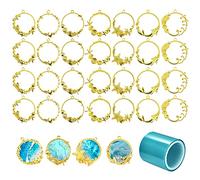Allazone 28 Pz Colgantes de Bisel en Blanco Tema del Mar Colgantes de Bisel 7 Estilo Colgantes de Marco Marcos de Resina Huecos para Fundición de Resina, Collares, Pendientes, Oro