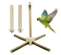 Allazone 3 Pz Soportes Perchas Pájaros, Percha de Pie para Pájaros Rotación, Juguete para Pájaro para Periquitos, Loros, Cacatúas, Pájaros, Estilo Madera Natural