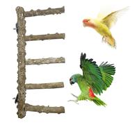 Allazone 3 Uds Naturaleza Madera Pájaro Escalera Perca Naturaleza Soporte Madera Loro Masticar Juguete Jaula Colgante Mascotas Pájaro Escalada Escalera para Animales Pequeños