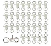 Allazone 30 ganchos de cierre de langosta, hebilla de resorte giratoria de 360 grados, clips giratorios de metal para jaulas de mascotas, cadenas, llaveros, ganchos giratorios, gancho de cordón, clip