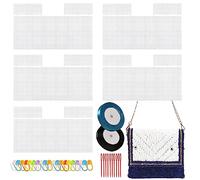 Allazone 39 Pz Tela Punto de Cruz de Plástico Hojas de Lona de Malla de Plástico para Proyectos de Punto de Cruz Bordado de Manualidades, 2 Colores Cinta de Raso