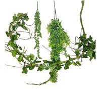 Allazone 4 Pz Vides de Reptiles, Planta Colgante para Terrario, Lagartija Decoración del Hábitat, Enredaderas Artificiales para Camaleón, Lagartos, Gecko, Serpientes, Ranas, Tortuga
