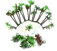 42 Pz Palmeras de Coco Modelo, Allazone 20 Pz Árboles de Coco Modelos de Plástico, 22 Pz Cáscara y Estrella de Mar para Cupcake Topper, Decoraciones para Pasteles, Plantas de Acuario