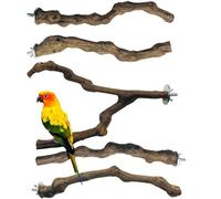 Allazone 5 Pz Perca de Pájaro, Pájaro de Madera Soporte de Perca, Palo de UVA Salvaje Natural, Juguetes para Pajaros Juguetes para Masticar Loros para Masticar Loros, Periquitos, Cacatúas