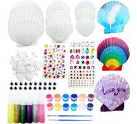 Allazone 58 Pz Kits de Arte y Artesanía, Kit de Pintura de Conchas, DIY Pintura Manualidades Set Incluye Concha Marina, Pintura y Pinceles para Actividades DIY o Decoración del Hogar
