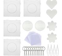 Allazone 5mm 10 Pz Pegboards Plantillas Grandes con 6 Pz Cuentas Blancas, 10 Pz Papel de Planchado