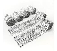 Allazone 6 Flas Cinta de Diamantes de Imitación de Acrílico para Pasteles de Boda, Cinta Autoadhesiva de Gancho y Bucle, Decoración de Cumpleaños, Baby Shower y Proyectos de Artesanía