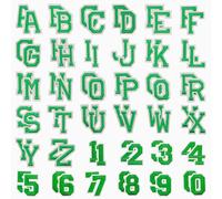 Allazone 72 Pz Parche Ropa Bordado, Parches Termoadhesivas con Letras de A-Z, Números del 0-9 para Zapatos Sombrero Bolsa Ropa, Verde