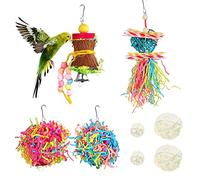 Allazone 8 Pz Juguetes para Pájaros, Juguetes para Periquitos, Perchas Pájaros Juguetes, Columpio de Pájaro para Pequeños y Medianos Loros de Aves