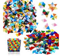 Allazone Azulejo de Mosaico de Colores Variados Mosaico de Cristal Brillante Decoración de Hogar para Manualidades, Decoración del Hogar, Marcos,Triángulo