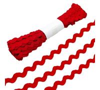 Allazone Cinta Ondulada Rick Rack 5mm Rick Rack Trim Ribbon Wave Costura Doblado Fringe Trim para DIY Costura Artesanía Ropa Adorno, Rojo