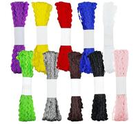 Allazone Cinta Ondulada Rick Rack 5mm Rick Rack Trim Ribbon Wave Costura Doblado Fringe Trim para DIY Costura Artesanía Ropa Adorno, 10 Colores