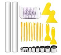 Allazone Juego de 33 cortadores de arcilla polimérica, cortadores redondos, rodillo de arcilla acrílica, raspador de plástico, herramienta de bricolaje