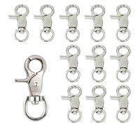 Allazone Mosquetón a presión, cierre de mosquetón giratorio de 360 grados, hebilla de resorte de metal, clips giratorios para jaulas de mascotas, cadenas, llaveros, ganchos giratorios para cordón,