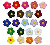 Allazone Parches de Bordado de Flor Parches Termoadhesivas para Bricolaje, Ropa, Tela, Zapatos, Bolsas, 22 Pz 2.3cm