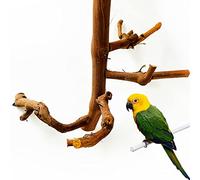 Allazone Soporte para pájaros de perca natural, rama de uva silvestre, palo de uva silvestre, rama de rectificado, periquitos de escalada, ramas de pie, juguete masticable, accesorios para jaulas pequeñas, periquitos, cacatúas