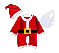 Allbestop Conjunto de Cosplay de Papá Noel de Navidad para niños pequeños y bebés, Mono, Ropa, Trajes Mono De Deporte (Red, 0-6 Months)