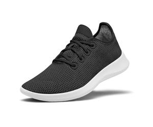 Allbirds Tree Runners - Tenis de uso diario para hombre, lavables a máquina, hechos con materiales naturales, Negro azabache (suela blanca), 44.5 EU