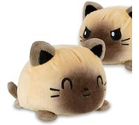 AllBlue® - Peluche de Peluche con Solapa, diseño de Doble Cara con Estado de ánimo cambiable, Divertido con 2 emociones en Mal y Amor (Siam)