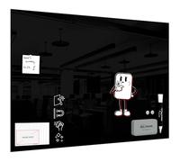 ALLboards Pizarra Magnética De Vidrio Negra 100x70 cm, Sin Marcos, Para Escribir De Vidrio Templado