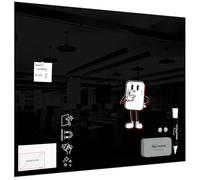 ALLboards Pizarra Magnética De Vidrio Negra 100x80 cm, Sin Marcos, Pizarra Negra Magnética De Vidrio, Pizarra Para Escribir De Vidrio Templado