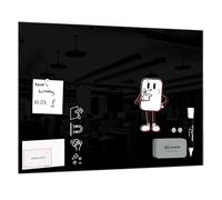 ALLboards Pizarra Magnética De Vidrio Negra 60x40 cm, Sin Marcos, Pizarra Negra Magnética De Vidrio, Pizarra Para Escribir De Vidrio Templado
