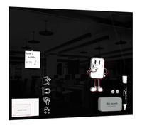 ALLboards Pizarra Magnética De Vidrio Negra 80x60 cm, Sin Marcos, Pizarra Negra Magnética De Vidrio, Pizarra Para Escribir De Vidrio Templado