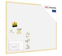 ALLboards Tablero de Corcho Blanco con Marco de Madera 100x80cm
