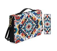 Allcute Funda de piel sintética para la Biblia para mujer, bolsa de iglesia con marcapáginas, fundas geométricas populares para la Biblia con correa para el hombro, funda de transporte