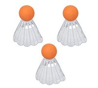 alldoro 60052 Juego de 3 Volantes XXL, Volante Gigante Aprox. 14 cm, como Accesorio para Juego de Volantes, Adecuado para Raquetas Grandes de bádminton y Tenis, Blanco