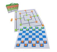 alldoro 60063 Juego de Molino y Damas XXL, Juego de Mesa 2 en 1 para Exteriores con 24 Piezas, 2 tapetes de Juego de Aprox. 158x158 cm, para niños a Partir de 3 años y Adultos