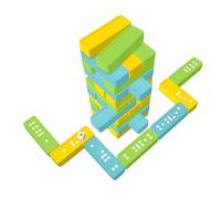 alldoro 60065 Juego de Torre y dominó 2 en 1, Torre oscilante 30 Bloques de plástico, Bolsa de Transporte, para niños a Partir de 2 años