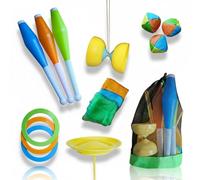 Alldoro Juego de malabares 60130 – 16 piezas, mochila, diábolo, multicolor, desde 3 años