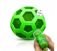 alldoro 60294 XXL Mesh Squishy Stress Ball, para apretar y amasar, Verde con Purpurina, diámetro Aprox. 11 cm, Juguete Fidget para niños a Partir de 3 años