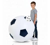 alldoro 60298 XXL Balón de fútbol de 75 cm de diámetro, Pelota Hinchable con Gran Rebote, Pelota Infantil de Goma, para Interior y Exterior, Color Negro y Blanco
