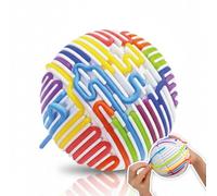 alldoro 60366 Fidget Sensorik-Ball - Pelota para niños a Partir de 3 años, Incluye 16 Bandas de Silicona de Colores, diámetro de 11 cm, Color Blanco